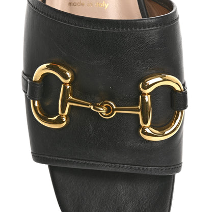 Gucci Nappa Horsebit Flat Slide Sandals 38 Black 10 of 13