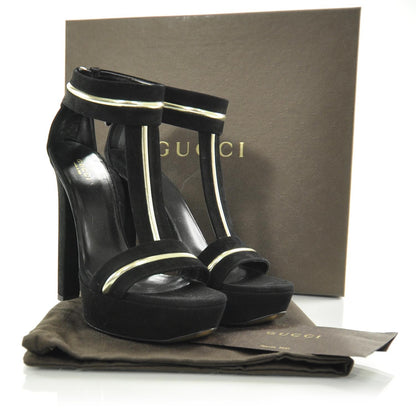 Gucci Suede Platform Heels 38.5 Black 4 of 8