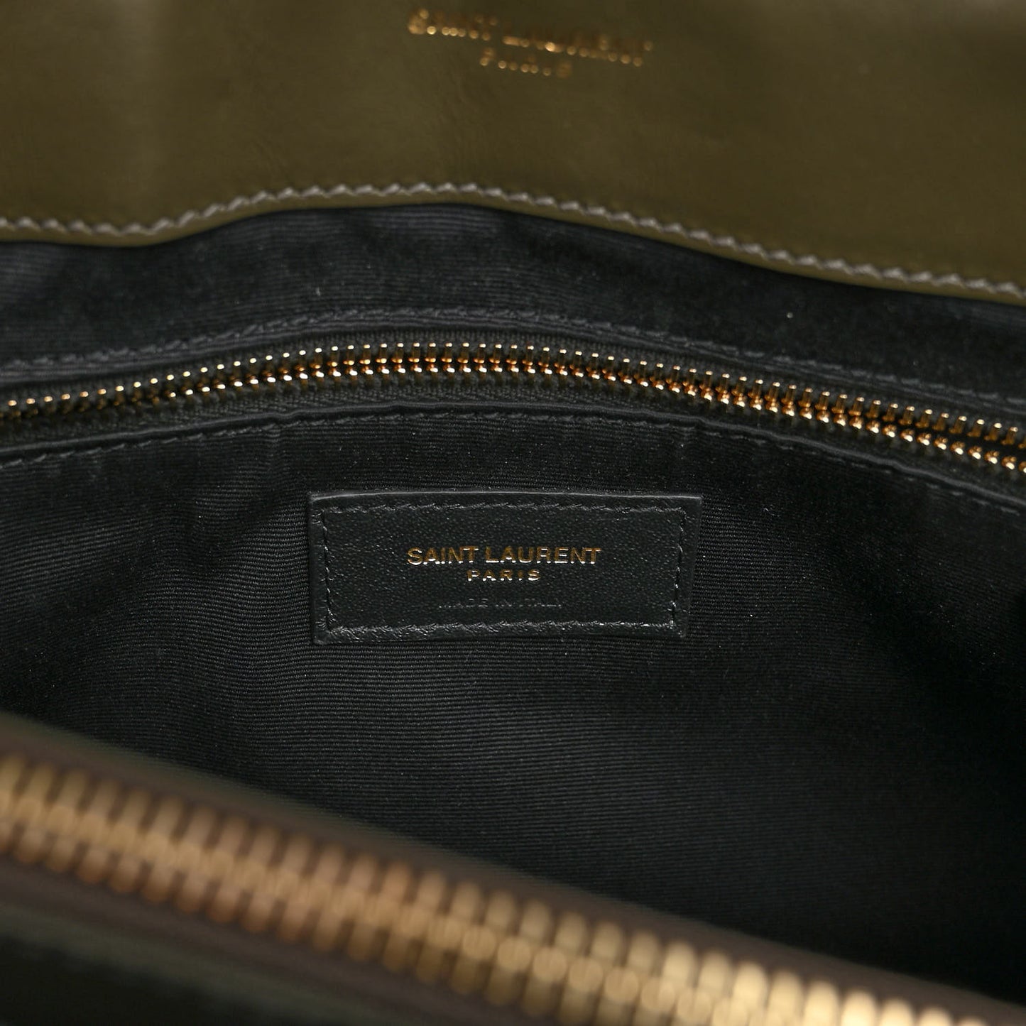 Calfskin Y Quilted Monogram Medium Loulou Chain Satchel Military Olive