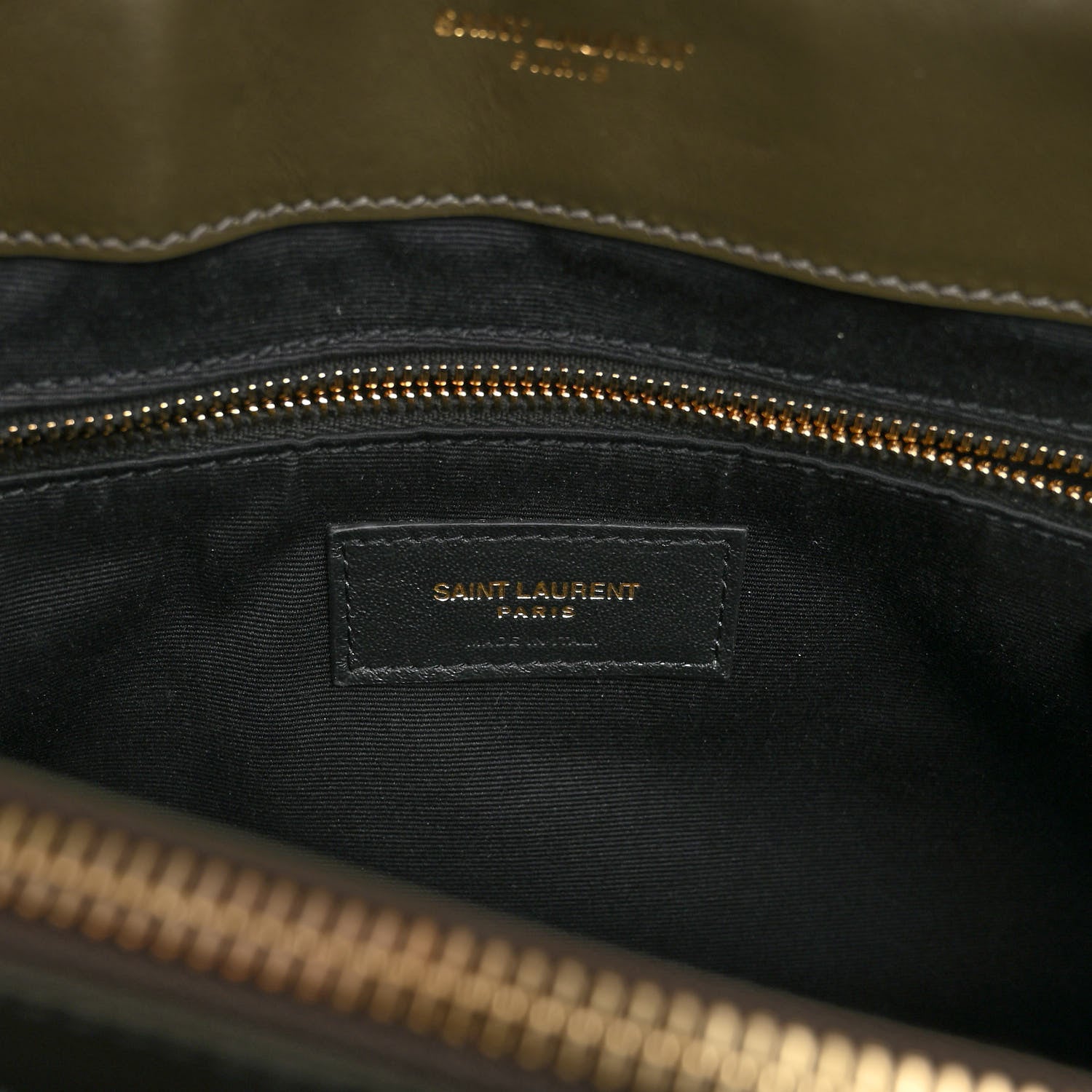 Saint Laurent Calfskin Y Quilted Monogram Medium Loulou Chain Satchel Military Olive 7 of 11