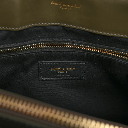 Saint Laurent Calfskin Y Quilted Monogram Medium Loulou Chain Satchel Military Olive 7 of 11