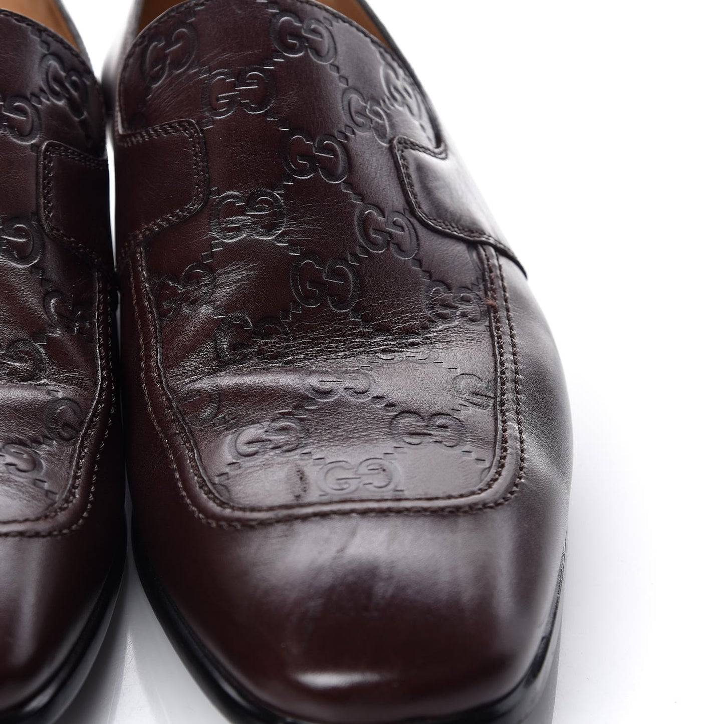 Guccissima Calfskin Mens Venetian Loafers 10.5 Brown