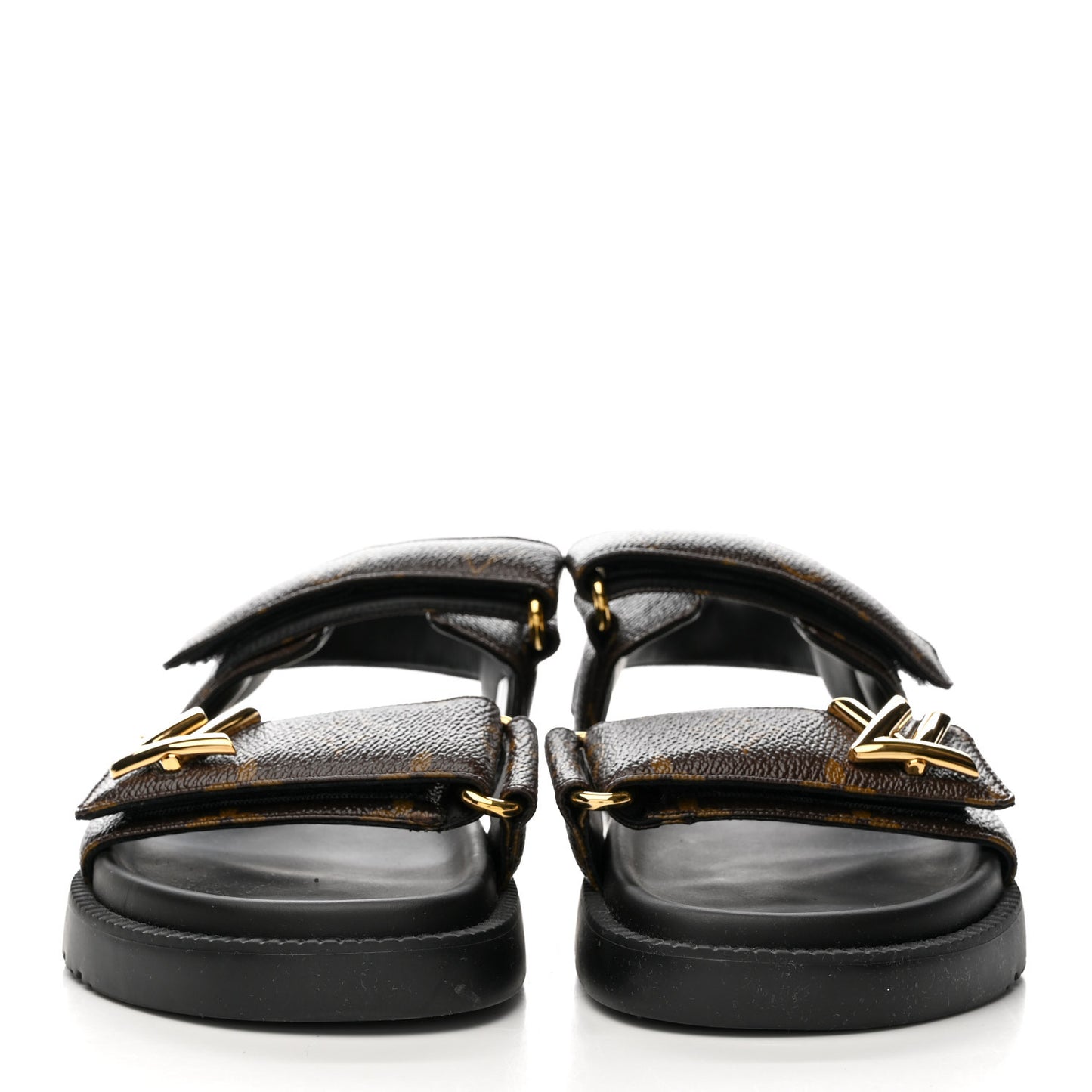 Monogram LV Sunset Comfort Flat Sandals 36 Cacao Brown