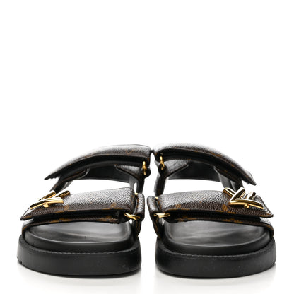 Louis Vuitton Monogram LV Sunset Comfort Flat Sandals 36 Cacao Brown 3 of 11