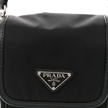 Prada Re-Nylon Saffiano Mini Pocket Single Snap Buckle Messenger Bag Black 7 of 10