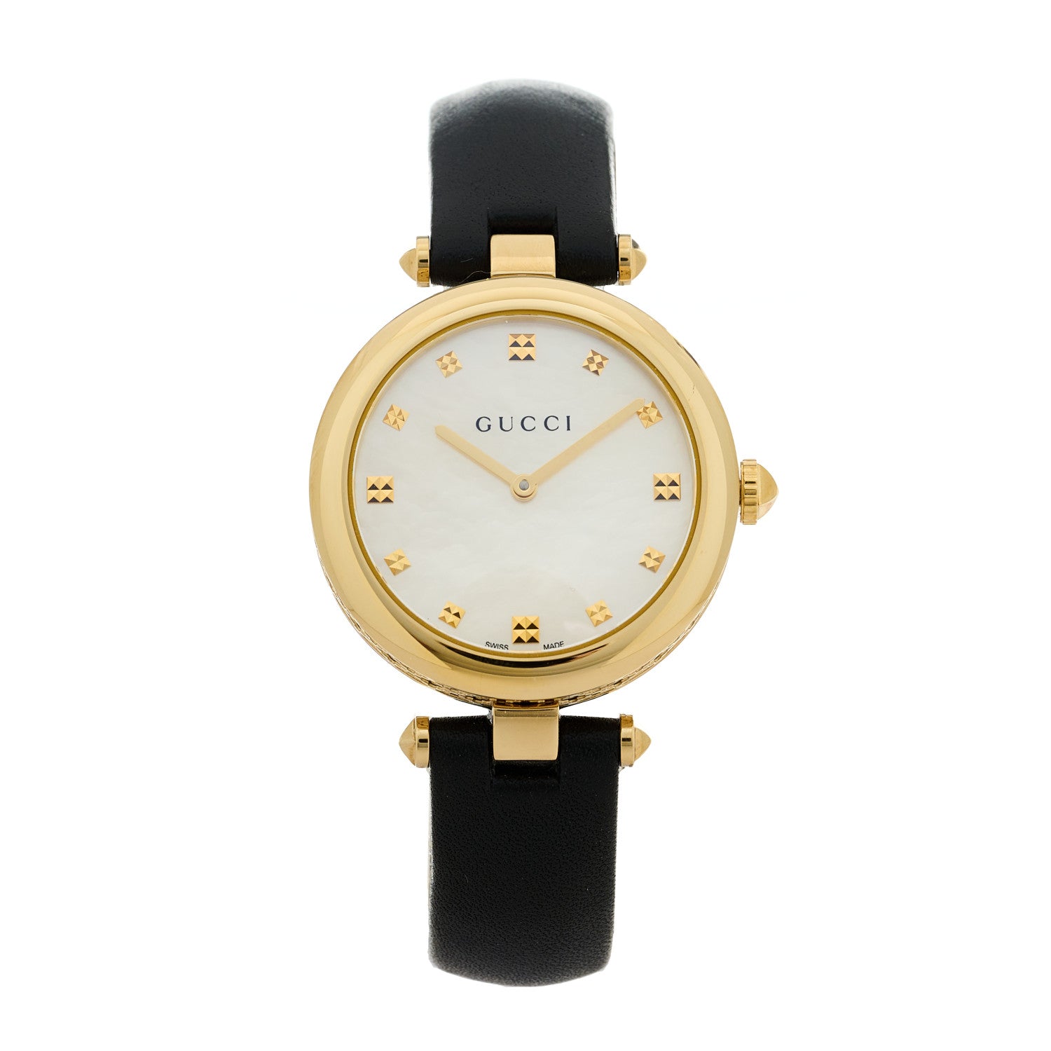 Gucci Stainless Steel Calfskin Mother of Pearl 32mm Diamantissima Quartz Watch 1 of 5
