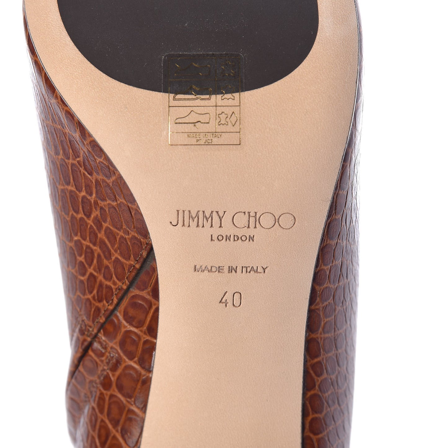 Calfskin Crocodile Embossed Minori Booties 40 Cuoio