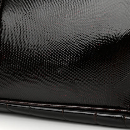 Christian Dior Patent Crocodile Embossed Medium Gaucho Double Saddle Bag Dark Brown 11 of 11
