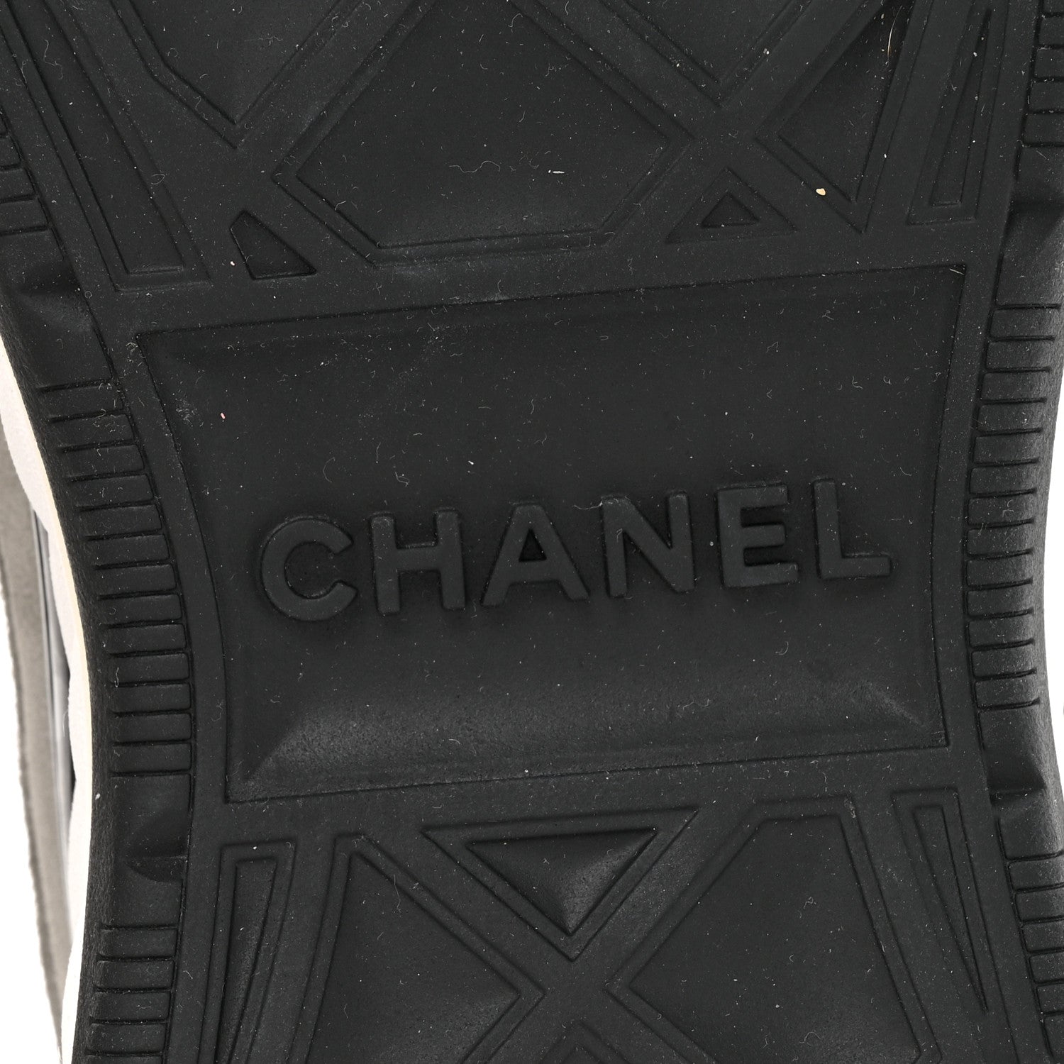Chanel Fabric Suede CC Sneakers 39 White Light Grey Pink 8 of 10