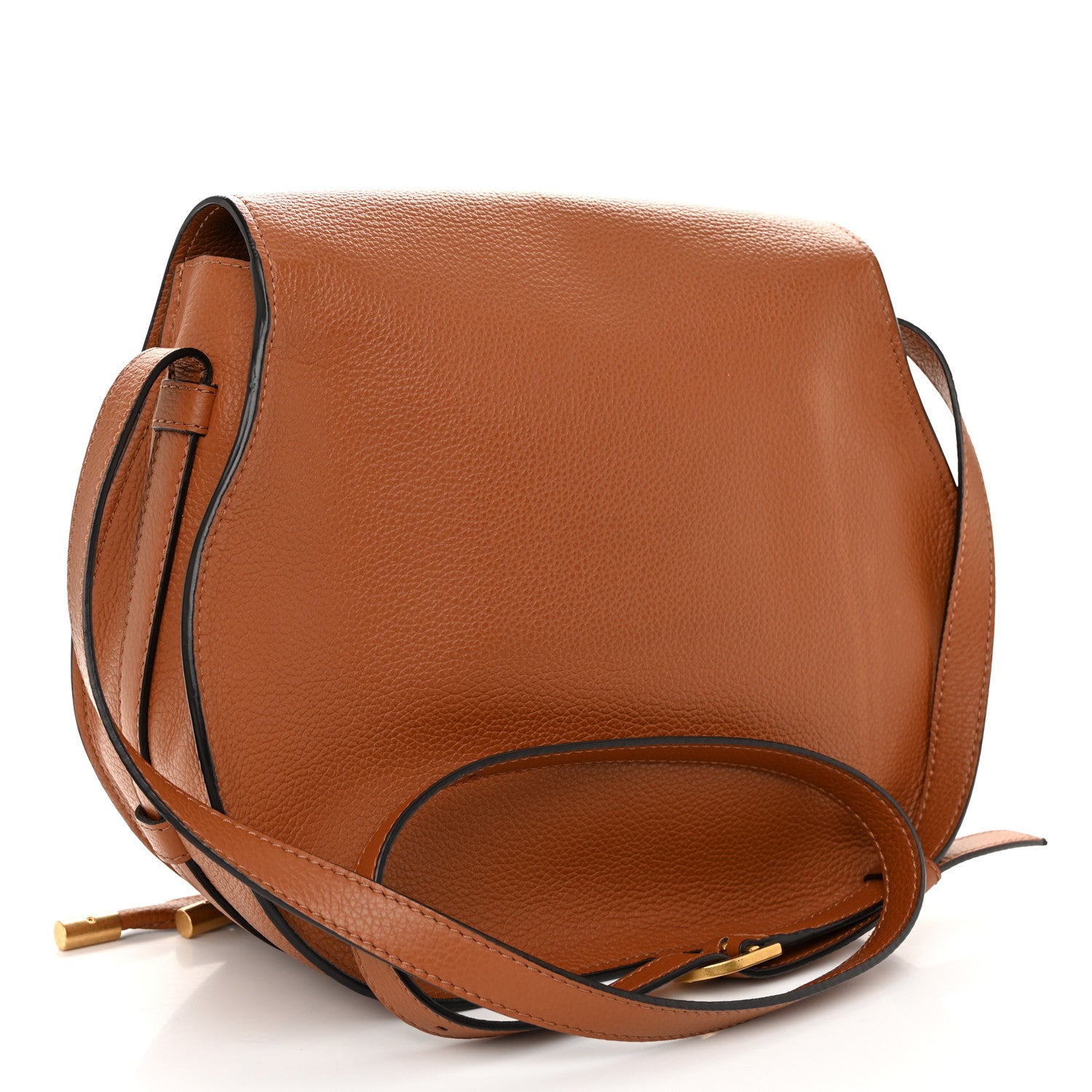 Chloe Grained Calfskin Medium Marcie Saddle Bag Tan 3 of 11