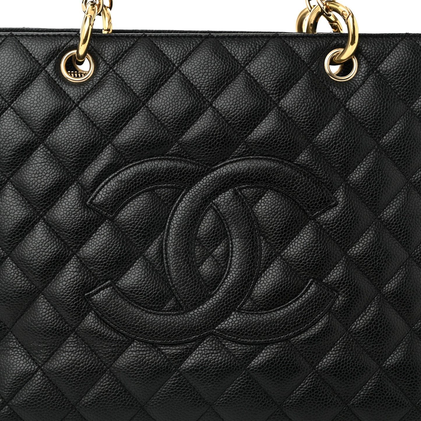 Caviar Quilted Grand Shopping Tote GST Black