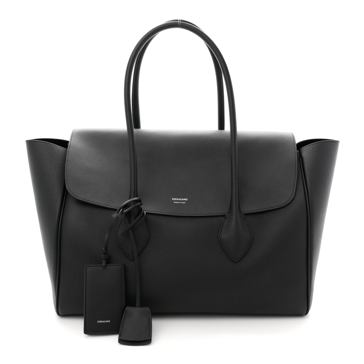 Hammered Calfskin XL East West Tote Bag Black