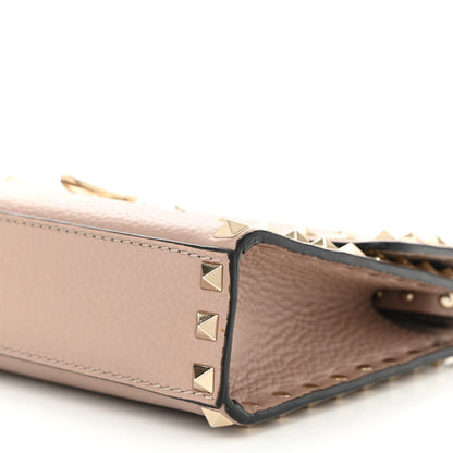 Valentino Garavani Pebbled Calfskin Medium Rockstud Flip Lock Crossbody Bag Poudre 9 of 11