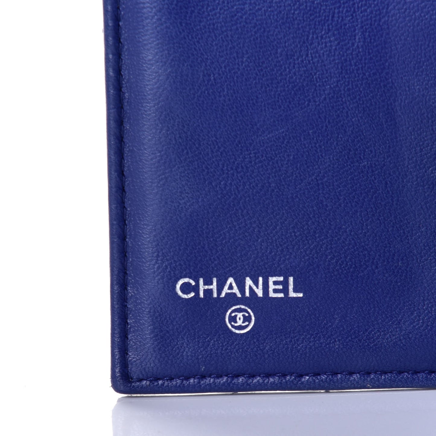 Lambskin Quilted Large Flap Wallet Navy