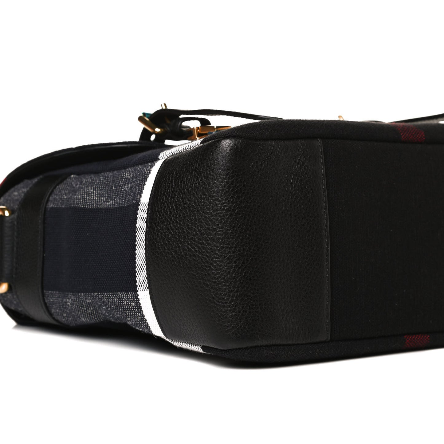 Canvas Mega Check Small Baildon Messenger Bag Navy