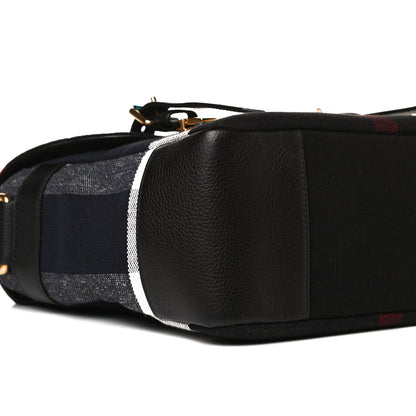 Burberry Canvas Mega Check Small Baildon Messenger Bag Navy 4 of 10