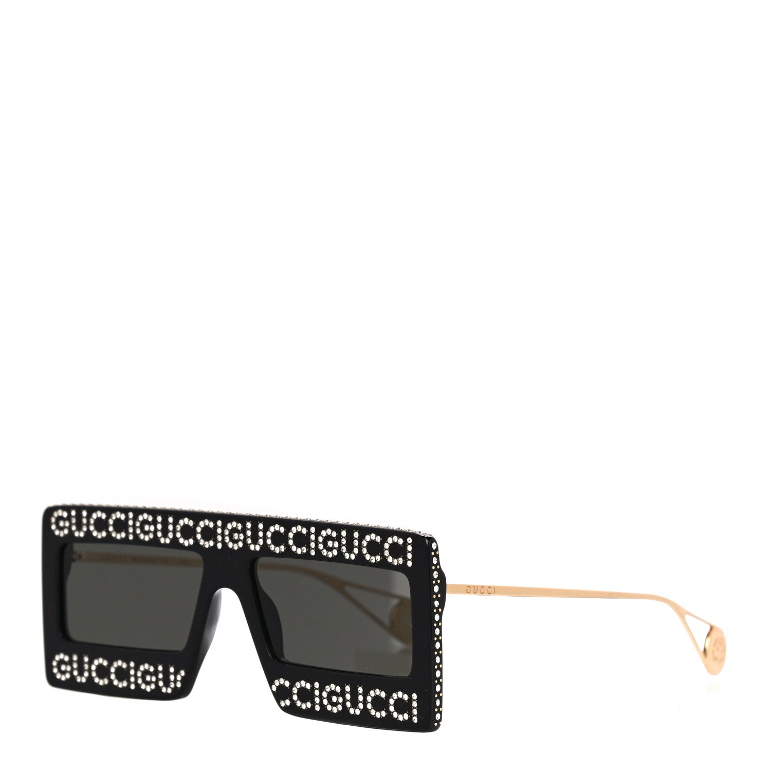 Gucci Acetate Crystal Mask-Frame Sunglasses GG0431S Black 1 of 7