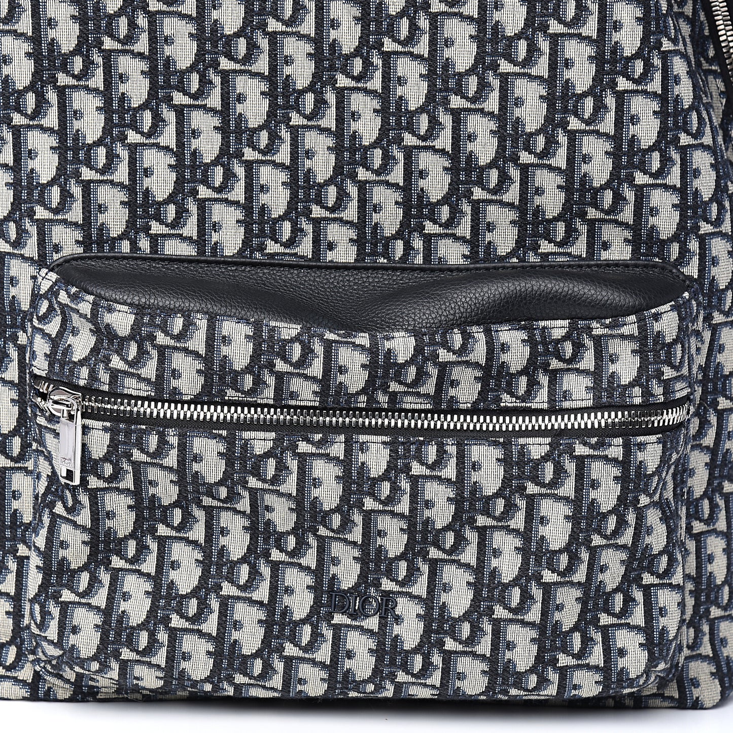Oblique Calfskin Rider Backpack Beige Black