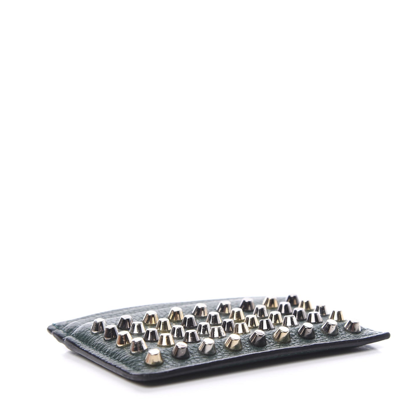 Grained Calfskin Spikes Kios Simple Card Holder Jungle