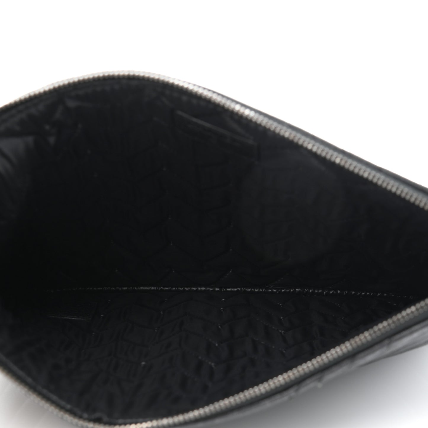 Sheepskin Chevron Quilted Medium Cosmetic Case Black
