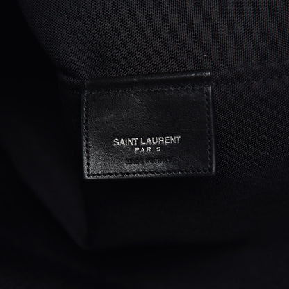 Saint Laurent Canvas Leopard Beach Shopping East West Tote Black 6 of 9