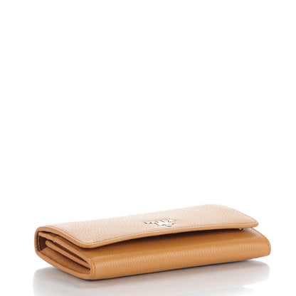 Prada Vitello Phenix Continental Flap Wallet Caramel 4 of 7