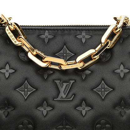 Louis Vuitton Lambskin Embossed Monogram Coussin PM Black 7 of 9