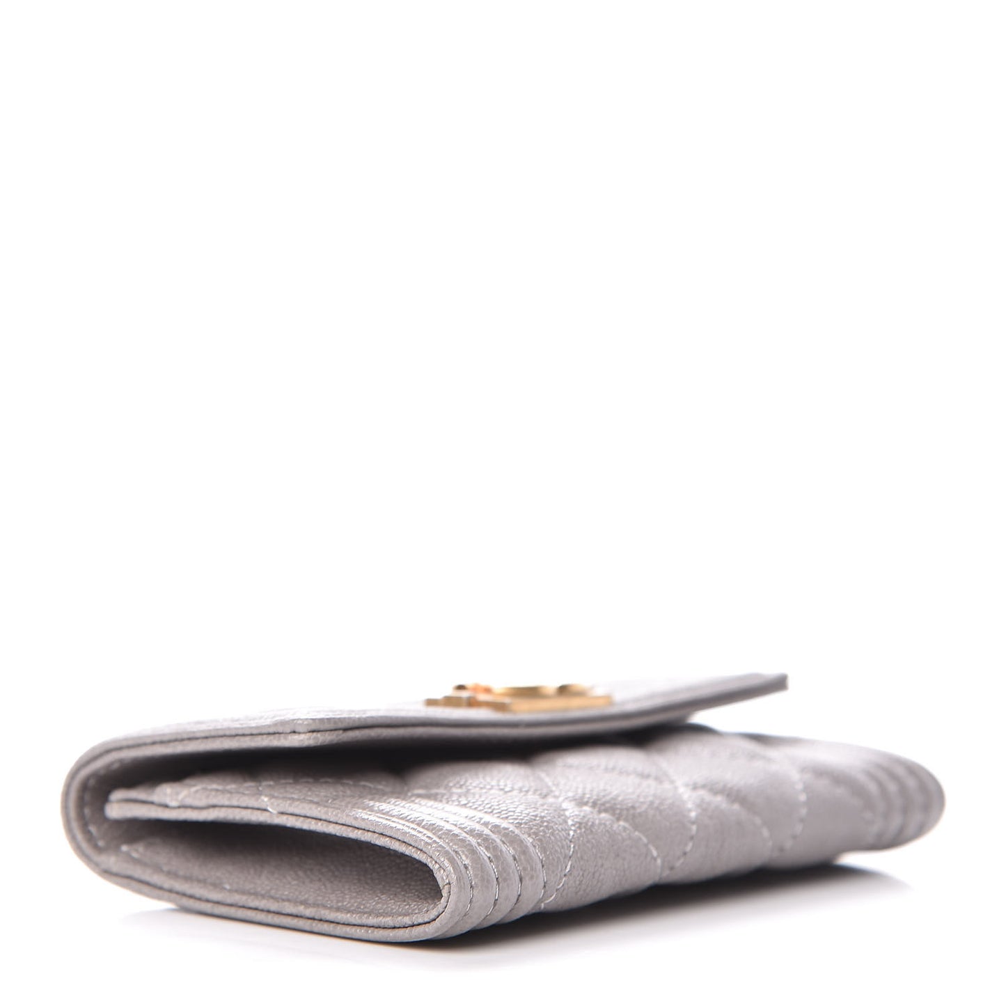 Caviar Quilted Boy Card Holder Wallet Grey