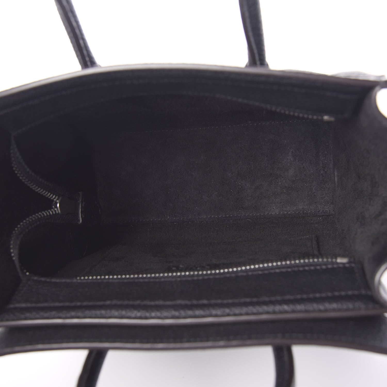 Celine Drummed Calfskin Nano Luggage Black 4 of 9