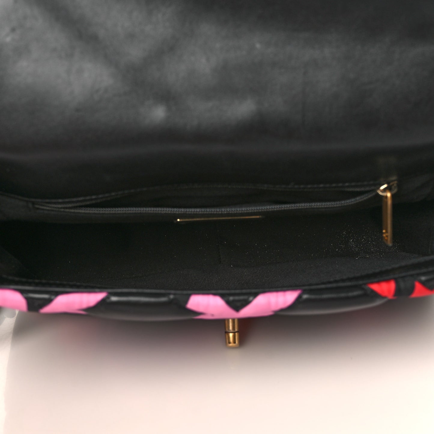 Lambskin Printed Fabric Medium Chanel 19 Flap Black Multicolor