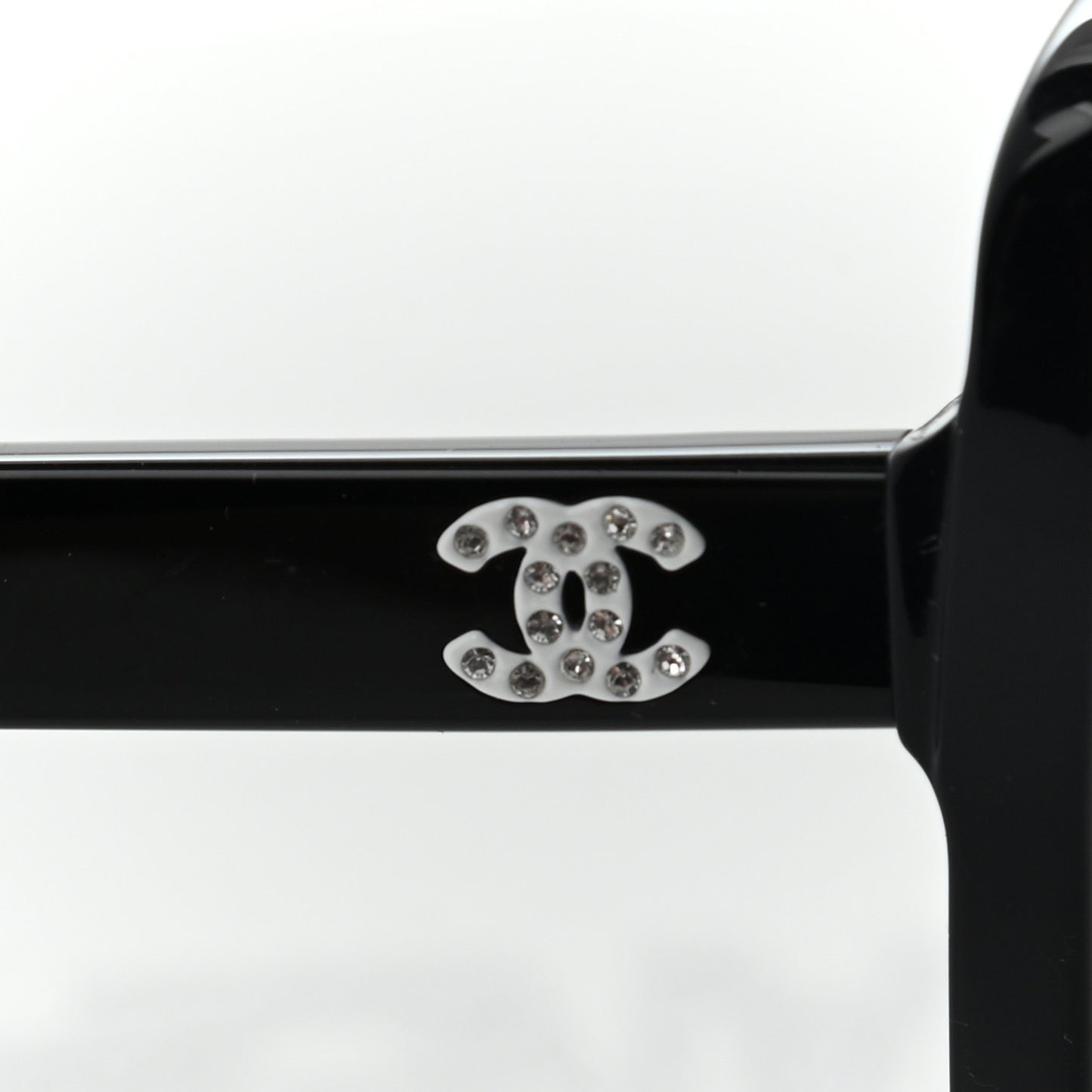 Acetate Strass Square Sunglasses 5422-B-A Black White