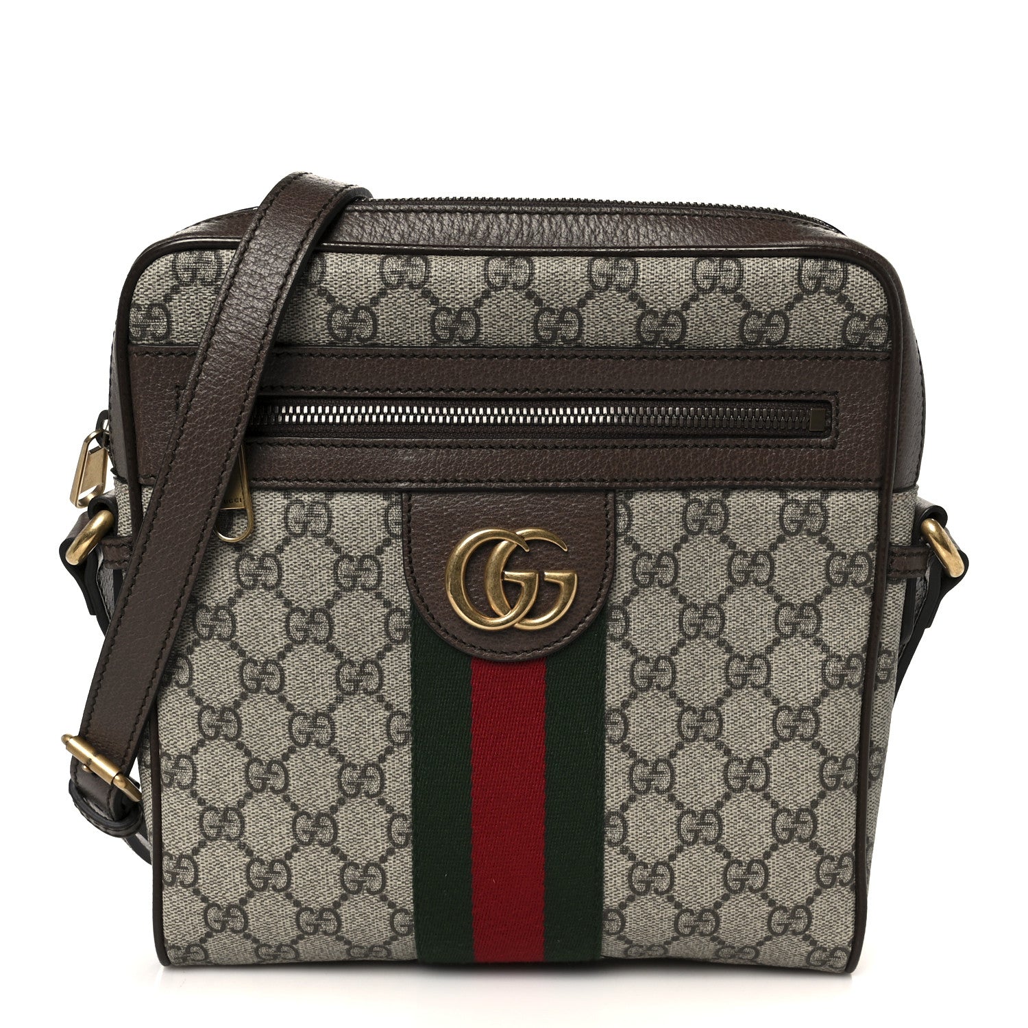 Gucci GG Supreme Monogram Web Small Ophidia Messenger Bag Brown 1 of 11