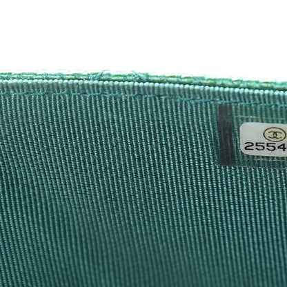 Chanel Metallic Caviar Quilted Wallet On Chain WOC Green 8 of 12
