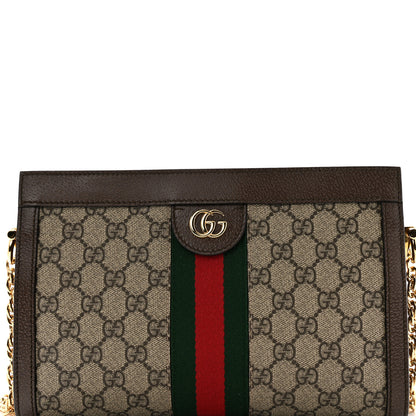 Gucci GG Supreme Monogram Web Small Ophidia Chain Shoulder Bag Brown 8 of 11