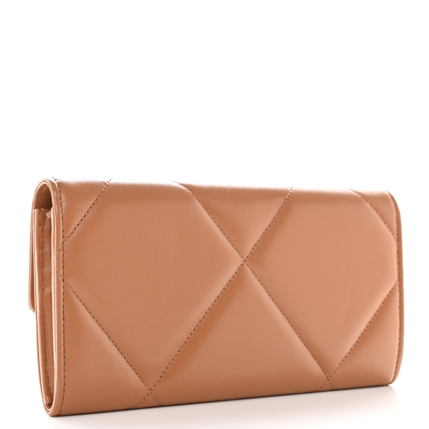 Chanel Lambskin Quilted Chanel 19 Flap Wallet Brown 3 of 10