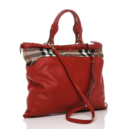 Burberry Calfskin House Check Big Crush Military Red 3 of 8