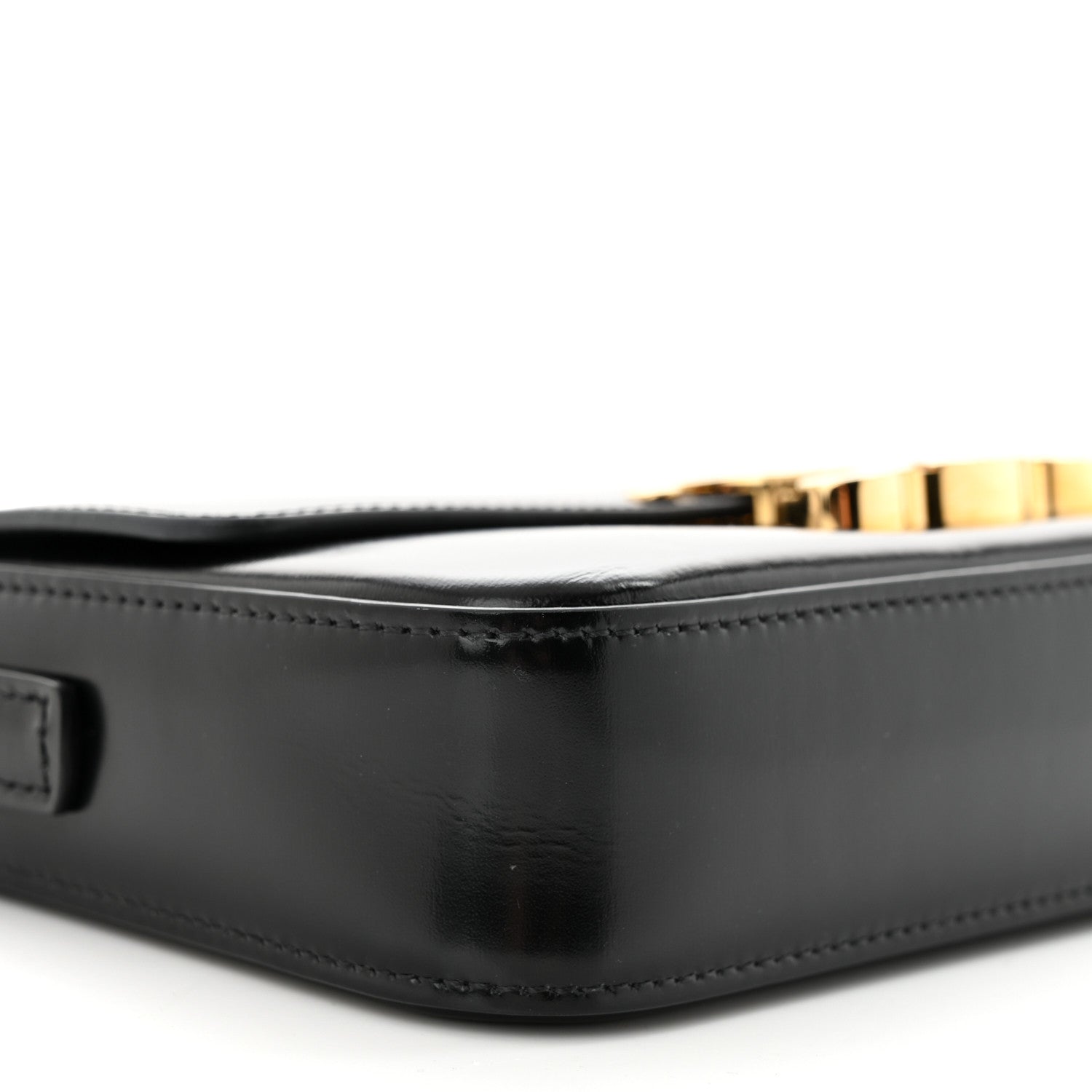 Celine Shiny Calfskin Triomphe Shoulder Bag Black 9 of 15