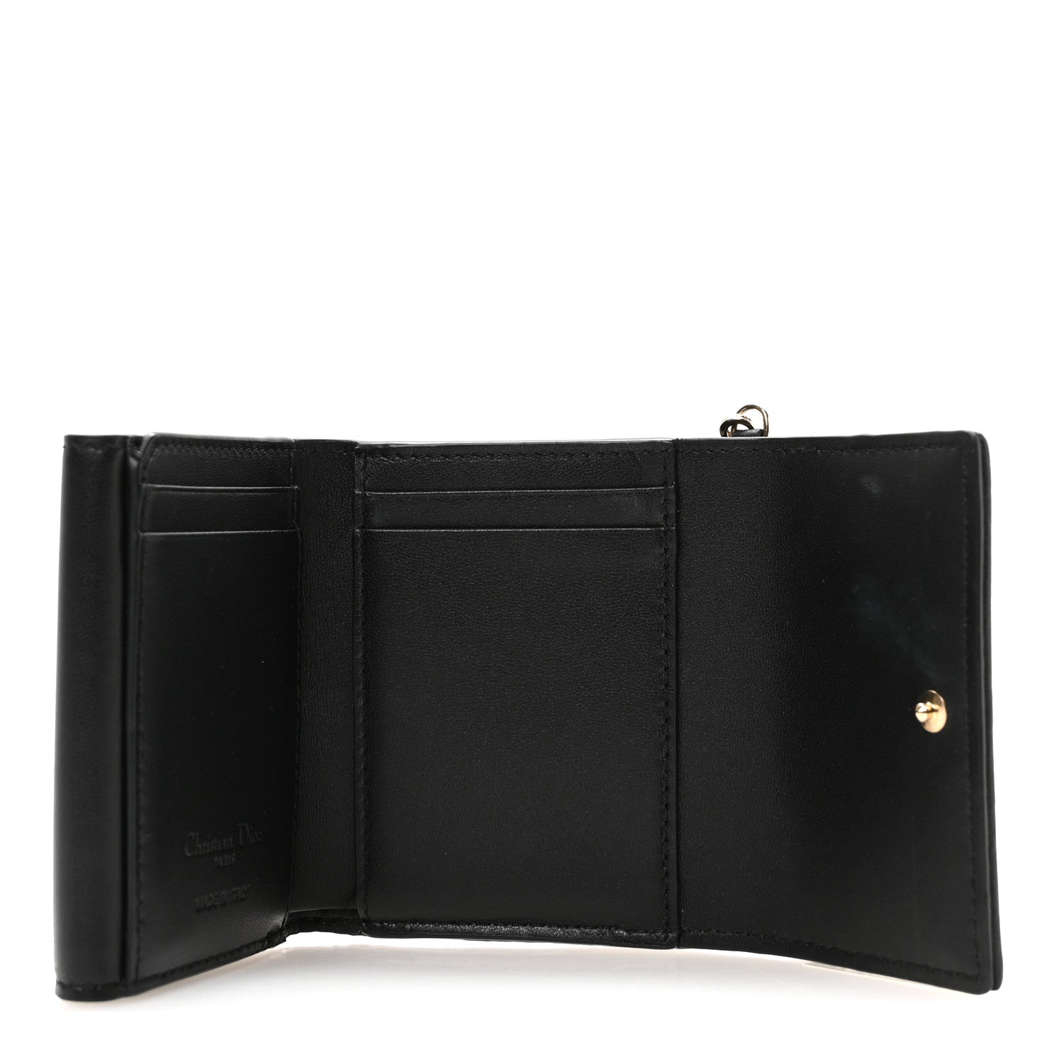 Christian Dior Lambskin Cannage Lady Dior Lotus Wallet Black 5 of 8