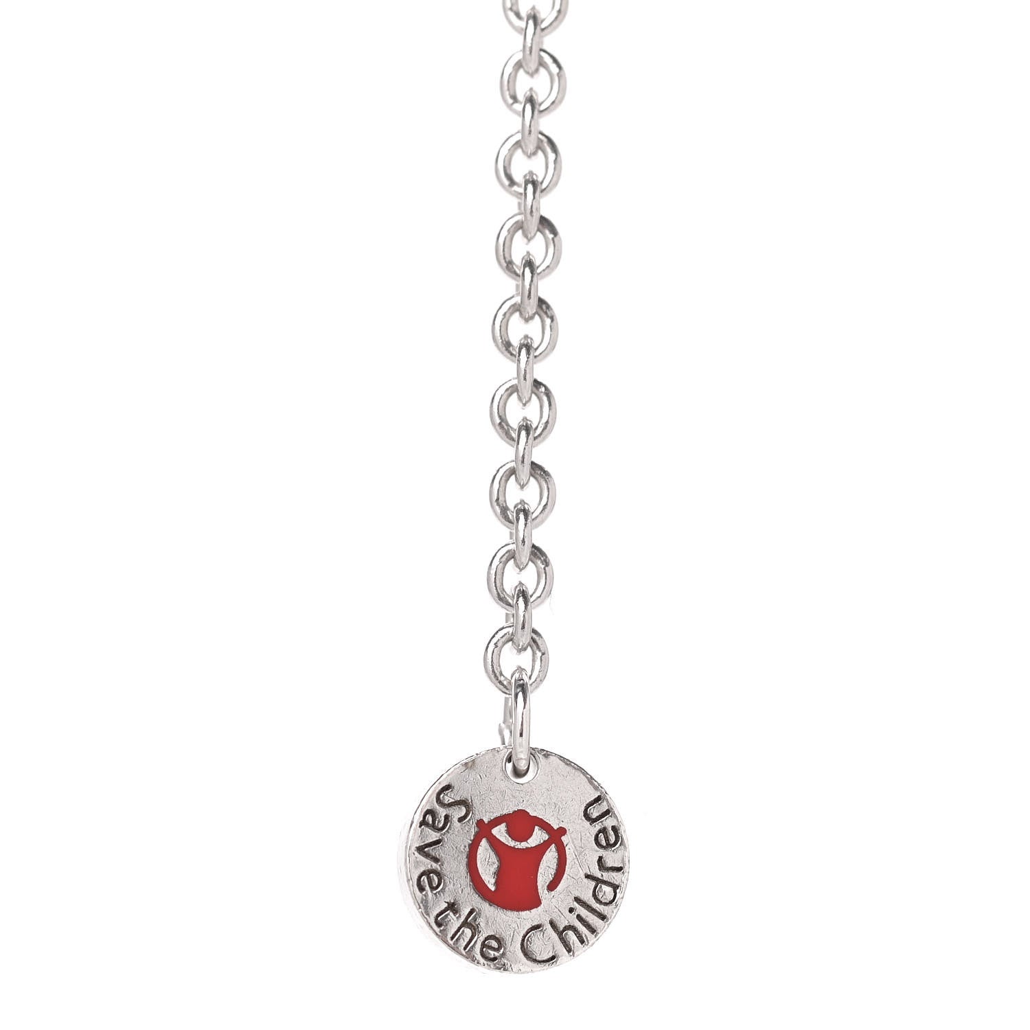 Bulgari Sterling Silver Ceramic Save The Children Pendant Necklace 6 of 6