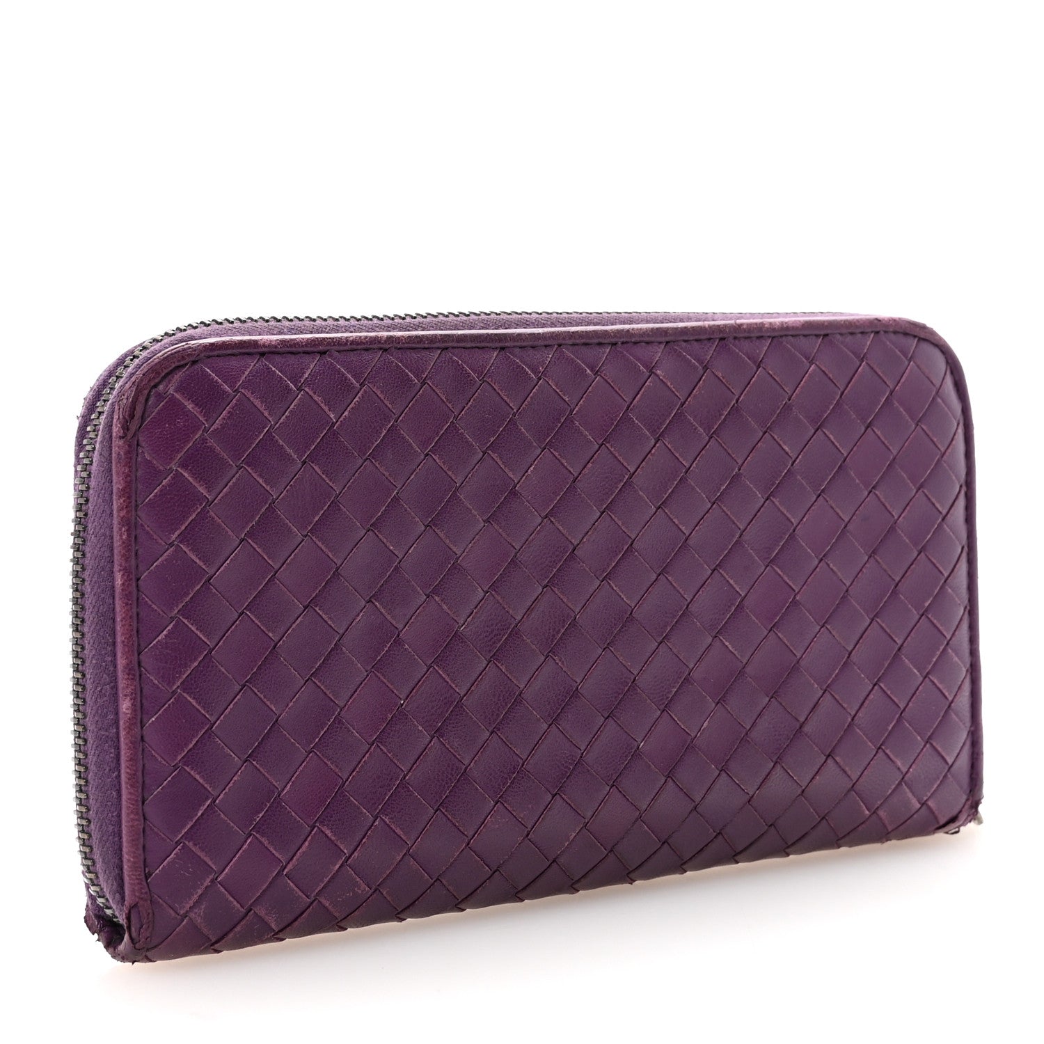 Bottega Veneta Nappa Intrecciato Zip Around Wallet Aubergine 3 of 6