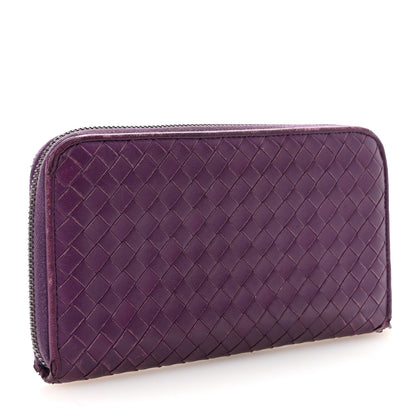 Bottega Veneta Nappa Intrecciato Zip Around Wallet Aubergine 3 of 6