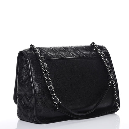 Chanel Grained Calfskin Large Natural Beauty Flap Black 2 of 12