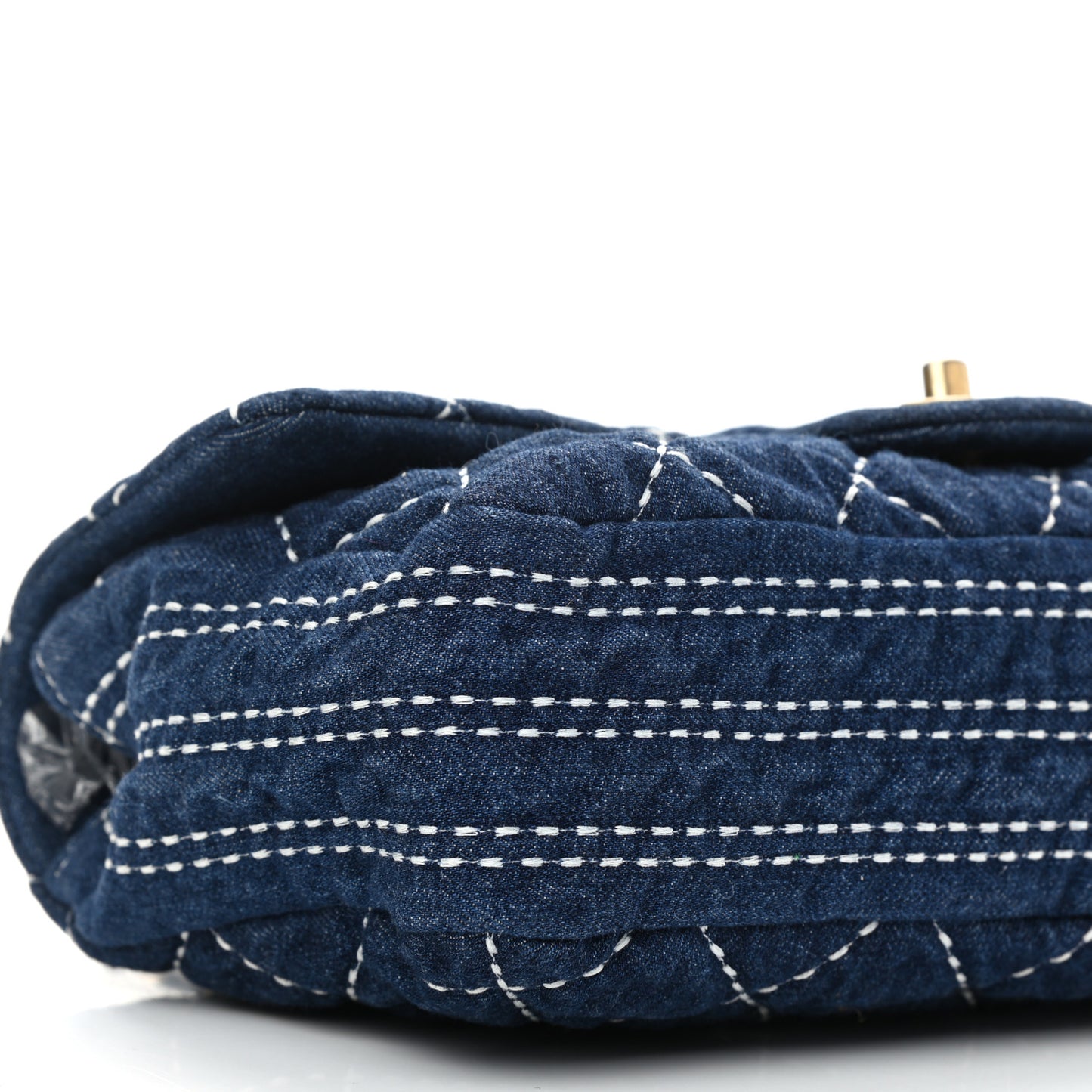 Denim Quilted Medium Denim Trip Single Flap Blue