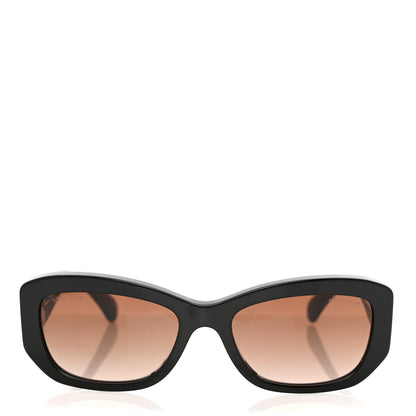 Chanel Acetate Rectangle Sunglasses 5493 Black Brown 2 of 8