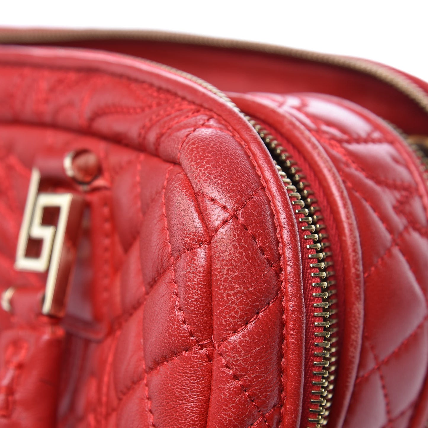 Barocco Quilted Nappa Vanitas Demetra Bag Red