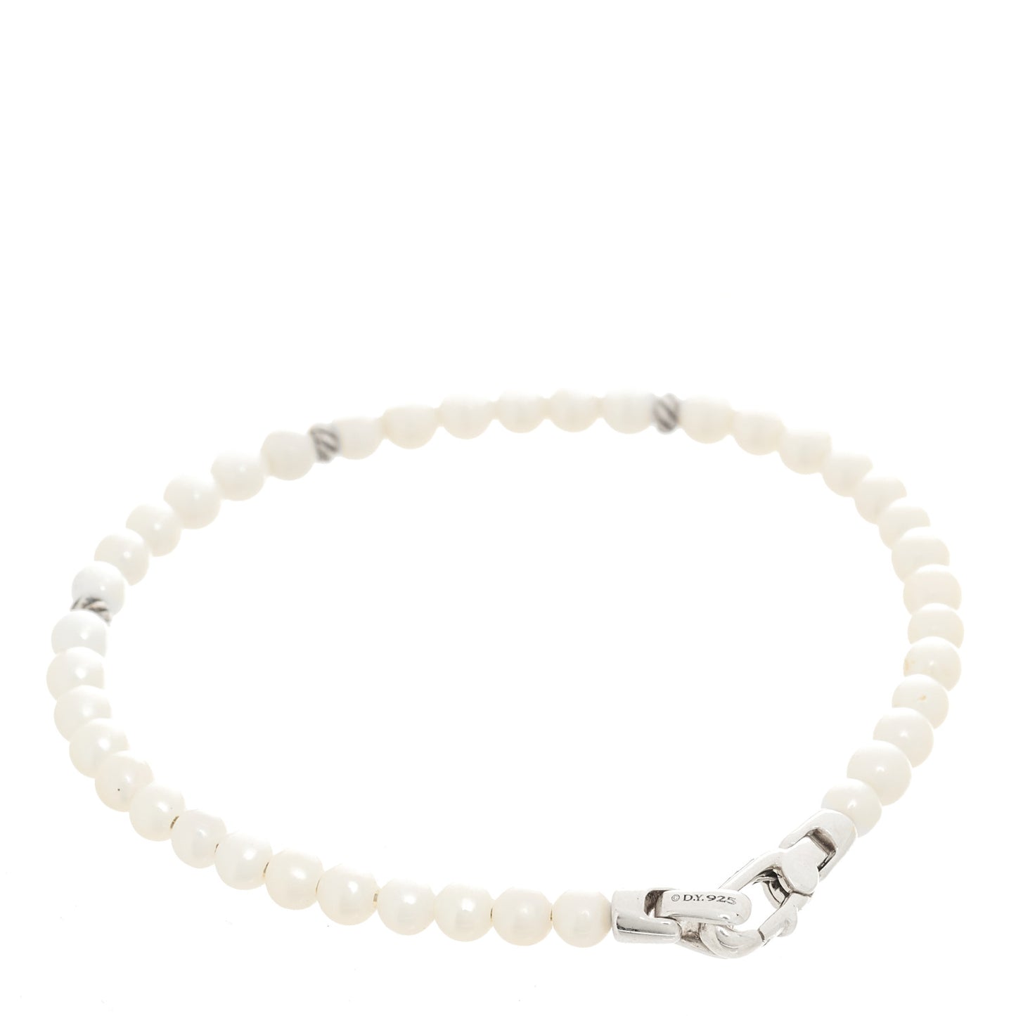 Sterling Silver Pearl 4mm Bijoux Spiritual Beads Bracelet