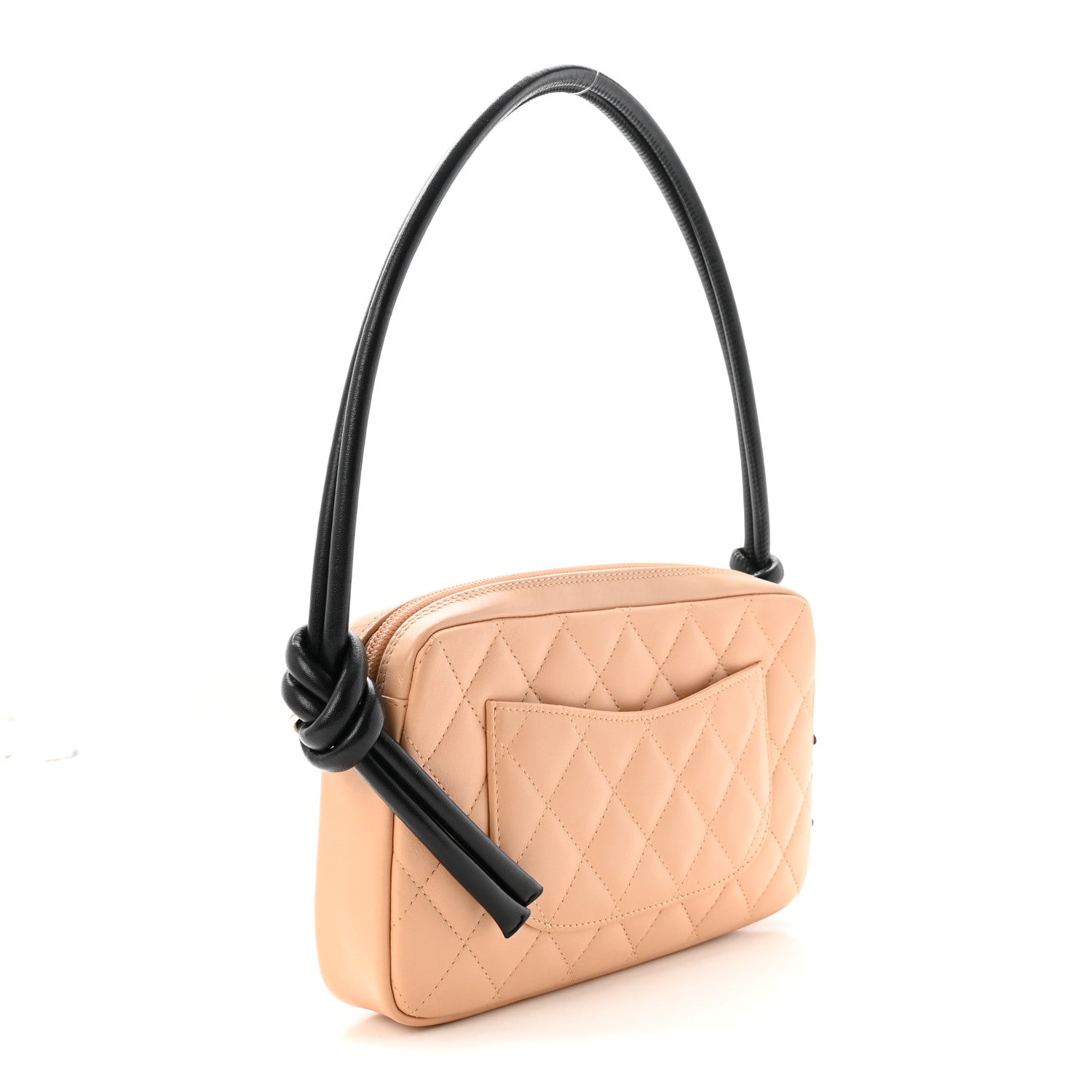 Chanel Calfskin Quilted Cambon Pochette Beige Black 3 of 11