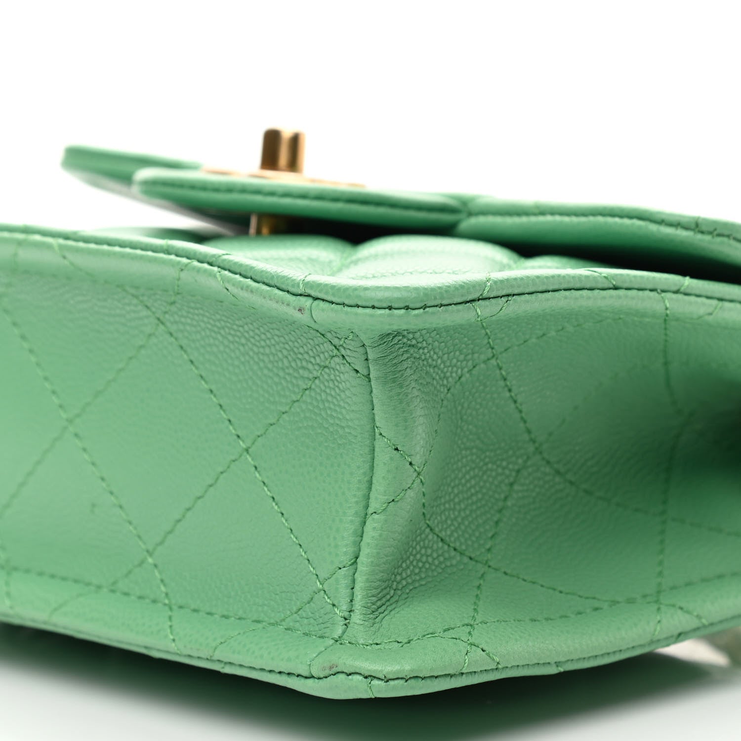 Chanel Caviar Quilted Mini Sweet Classic Flap Green 10 of 10