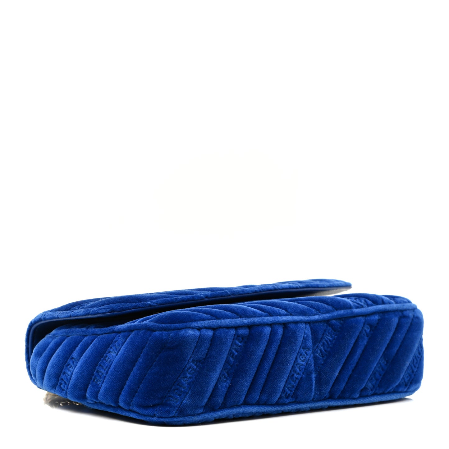Velvet Logo Matelasse BB Chain Wallet Blue