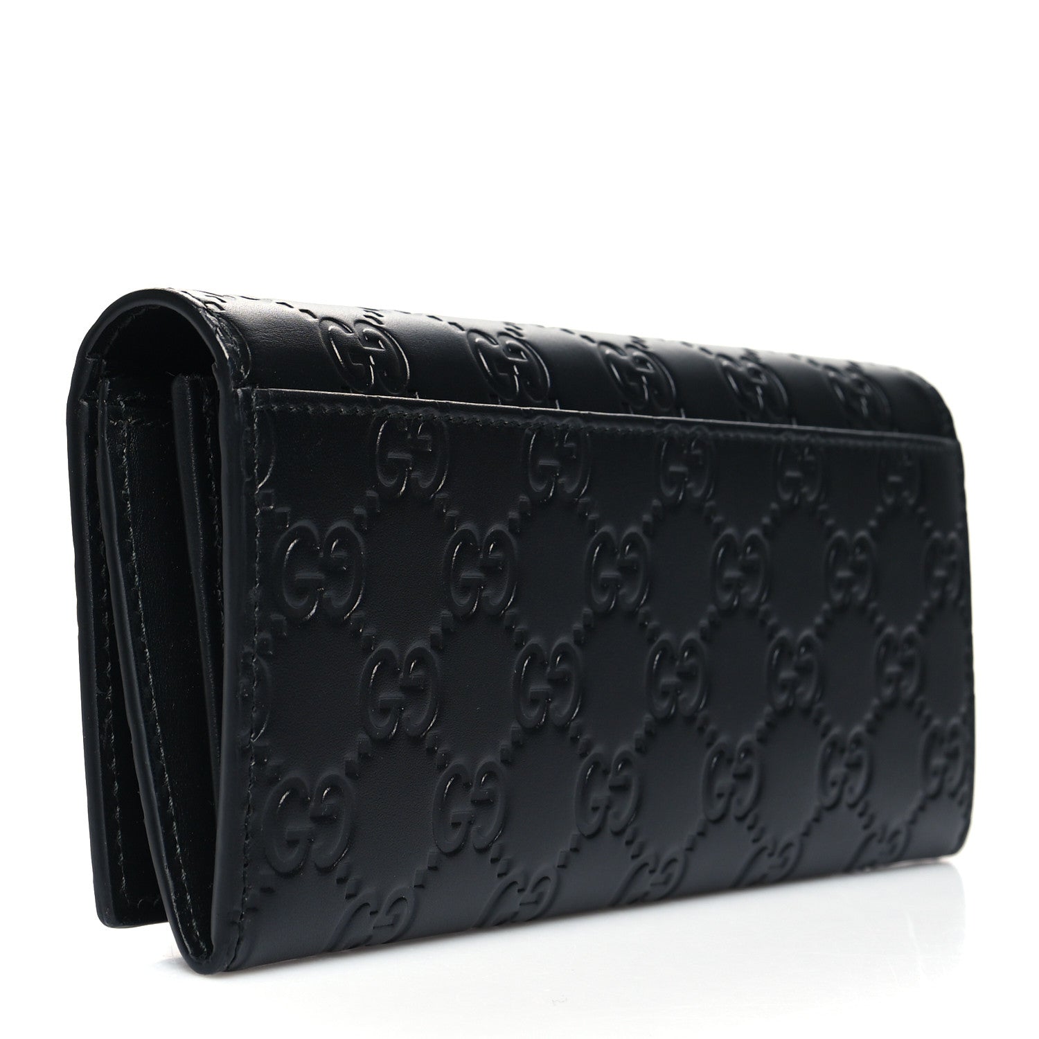 Gucci Guccissima Avel Continental Flap Wallet Black 3 of 9